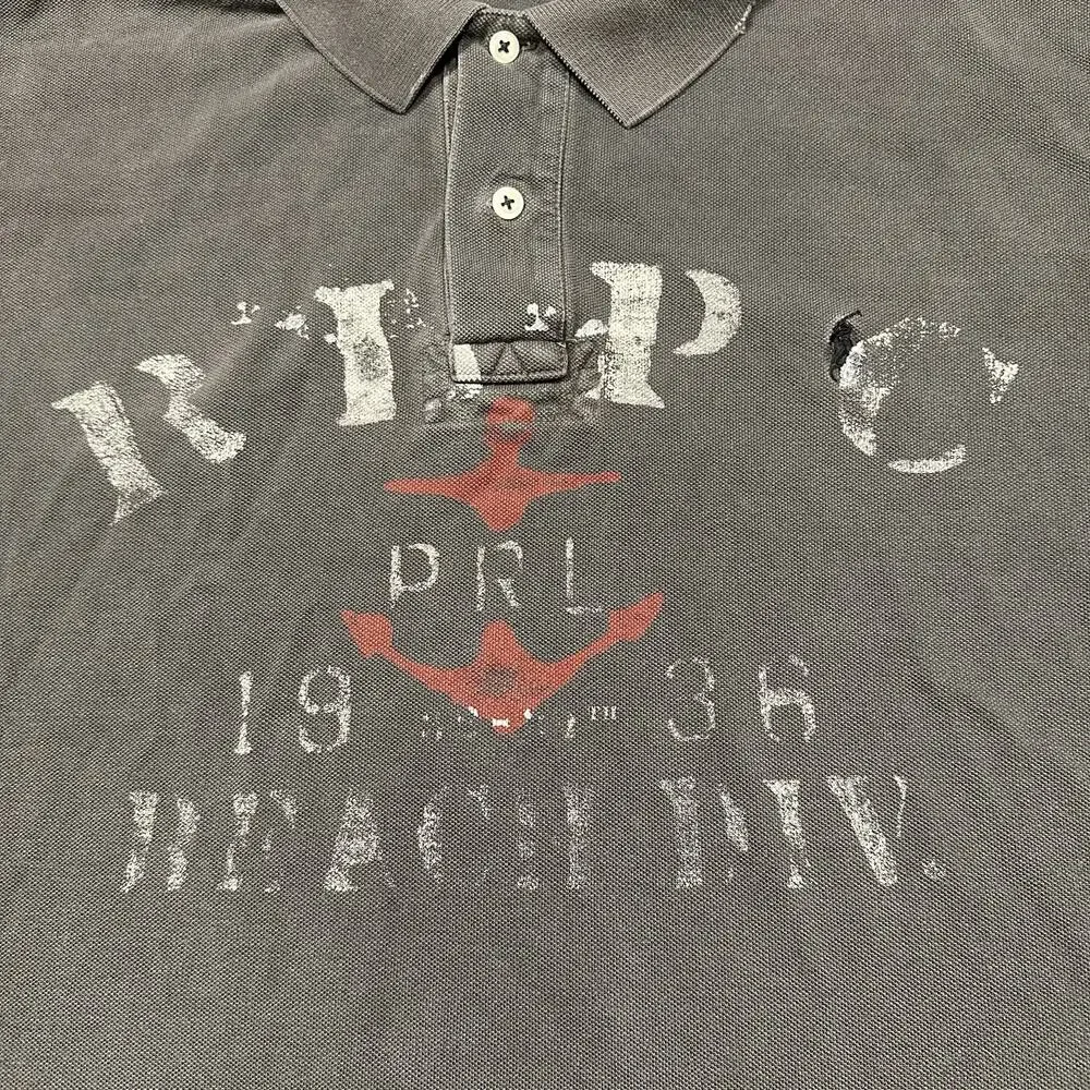 Vintage Ralph Lauren RLPC Polo Shirt Men XL Gray Beach Div 1936 Anchor Boat Rare